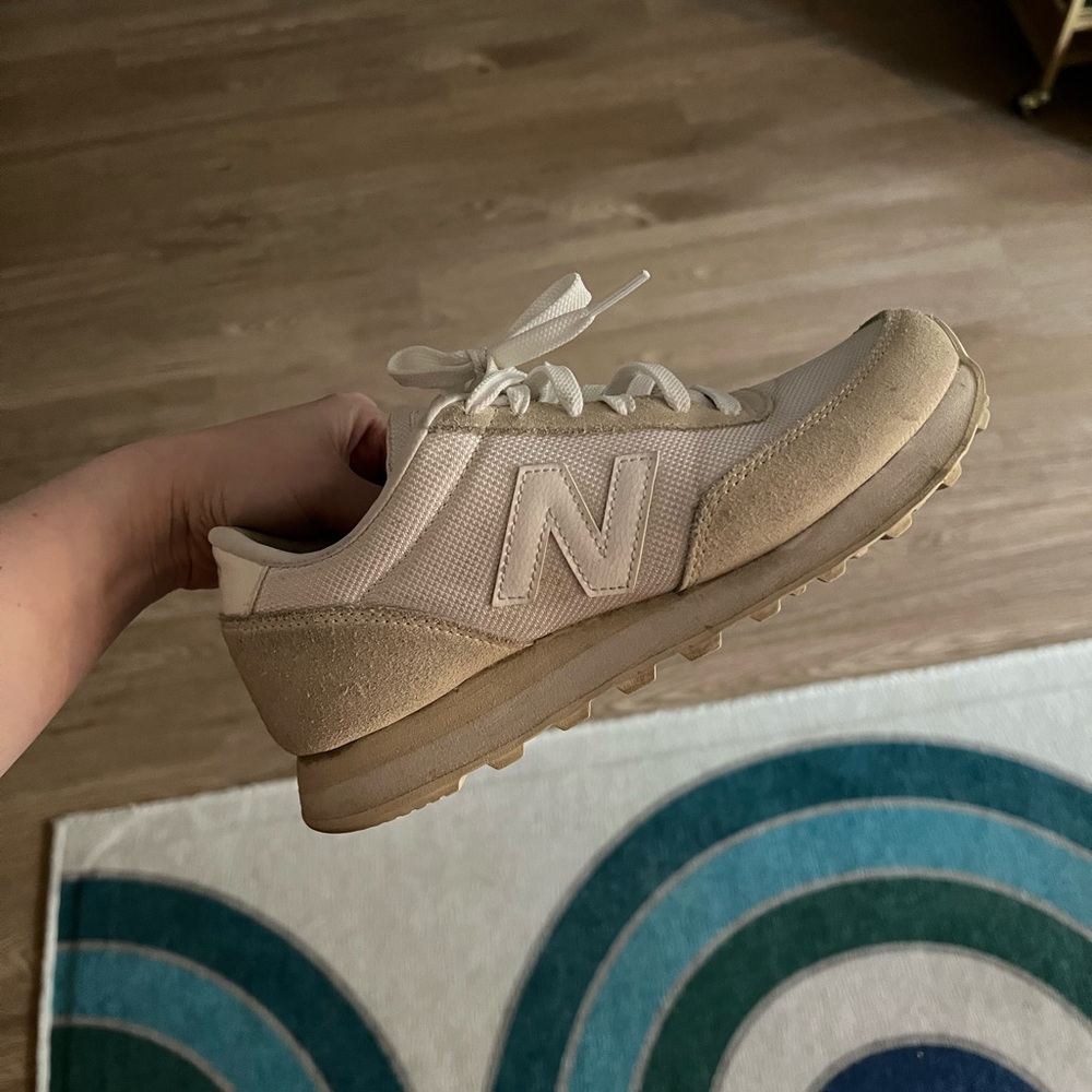 New Balance Cream and Tan Sneakers